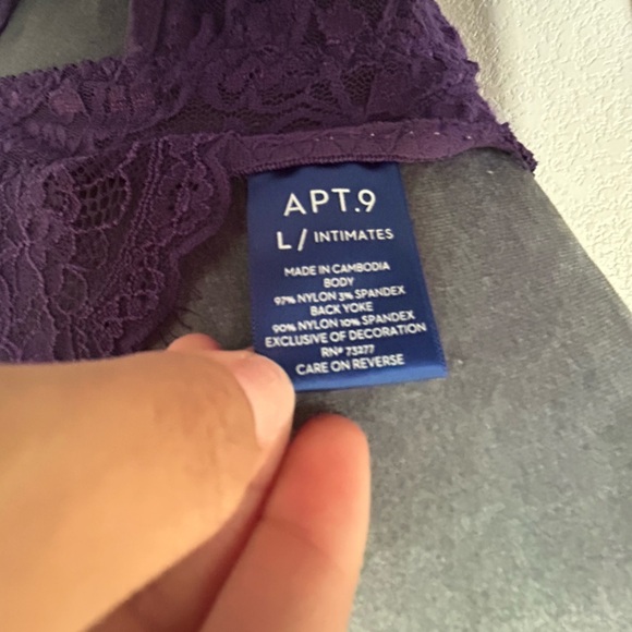 Purple apt 9 Stretch Lace Babydoll nightgown - Picture 5 of 6